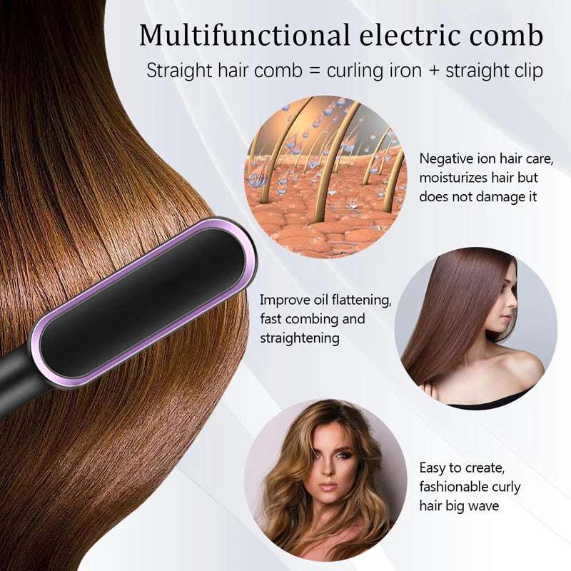 2-in-1 Electric Hair Straightening Brush