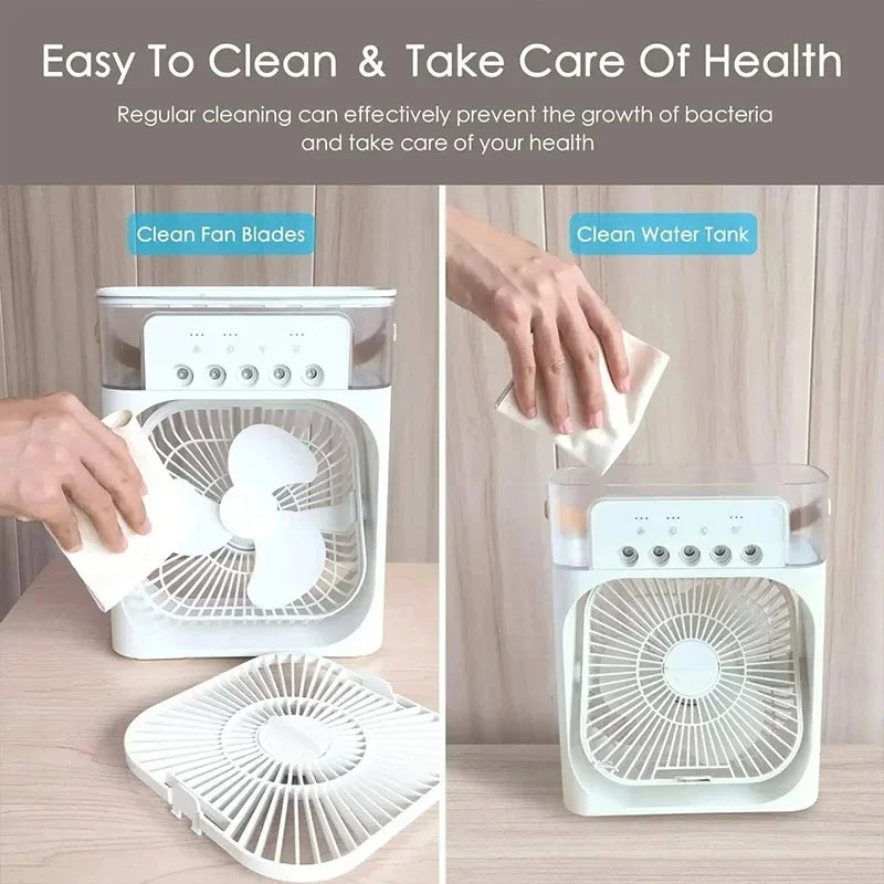 3-in-1 Portable Air Cooler & Humidifier with LED Light