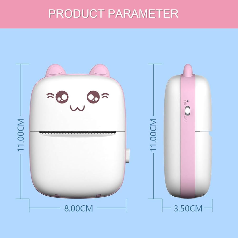 Mini Cat-Shaped Wireless Thermal Printer – Portable Photo & Label Printer