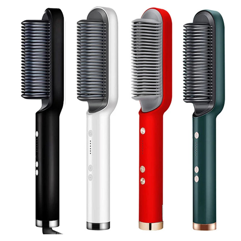 2-in-1 Electric Hair Straightening Brush