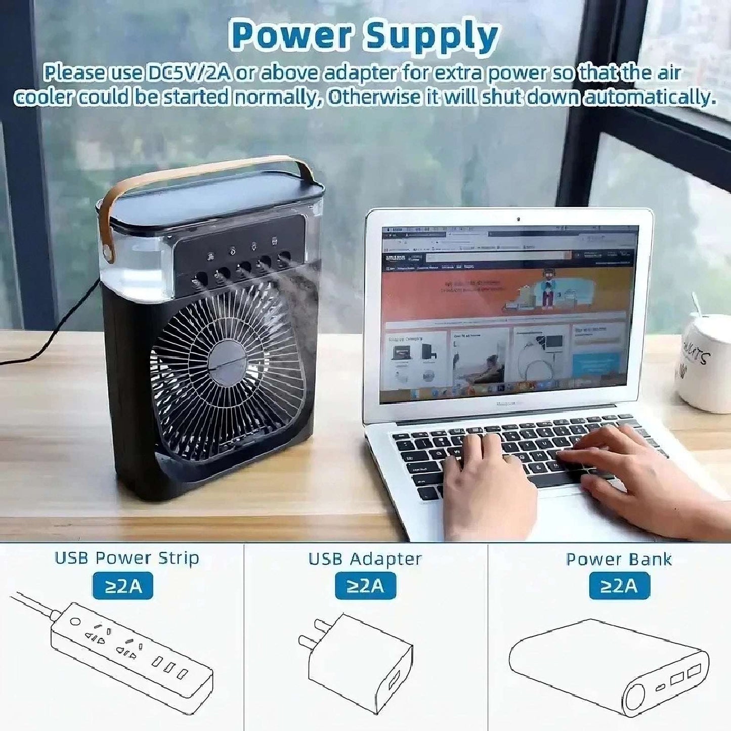 3-in-1 Portable Air Cooler & Humidifier