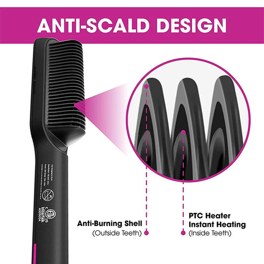 2-in-1 Electric Hair Straightening Brush