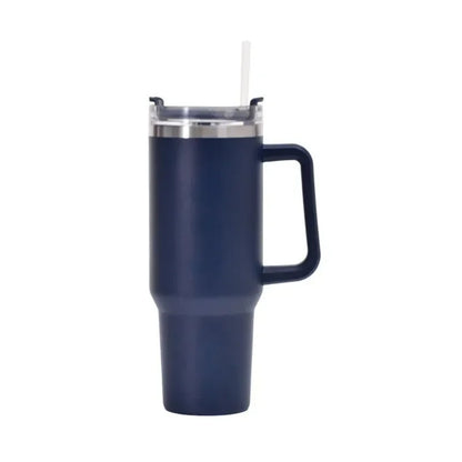 Large 40oz Stainless Steel Travel Mug with Handle & Straw – Hot & Cold Tumbler