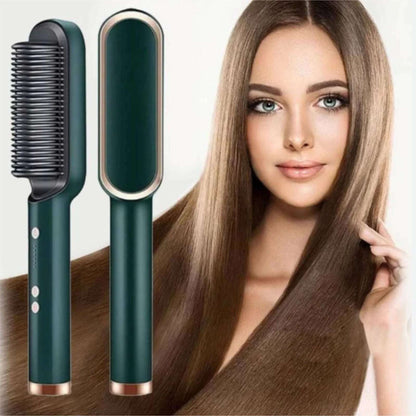 2-in-1 Electric Hair Straightening Brush