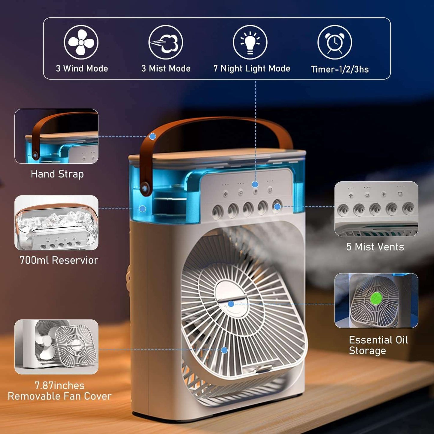 3-in-1 Portable Air Cooler & Humidifier