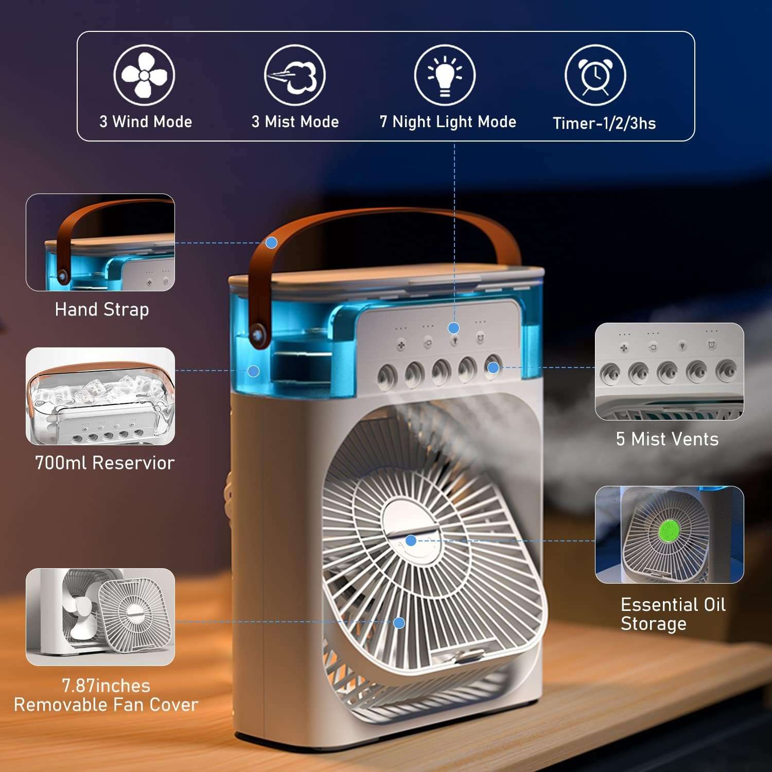 3-in-1 Portable Air Cooler & Humidifier